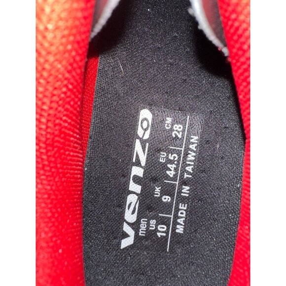 Venzo Cycling Shoes Black & Red SPD Compatible With 3-Strap Closure Size 10 - Picture 5 of 8